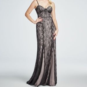 Zac Posen Black Lace Formal Gown
